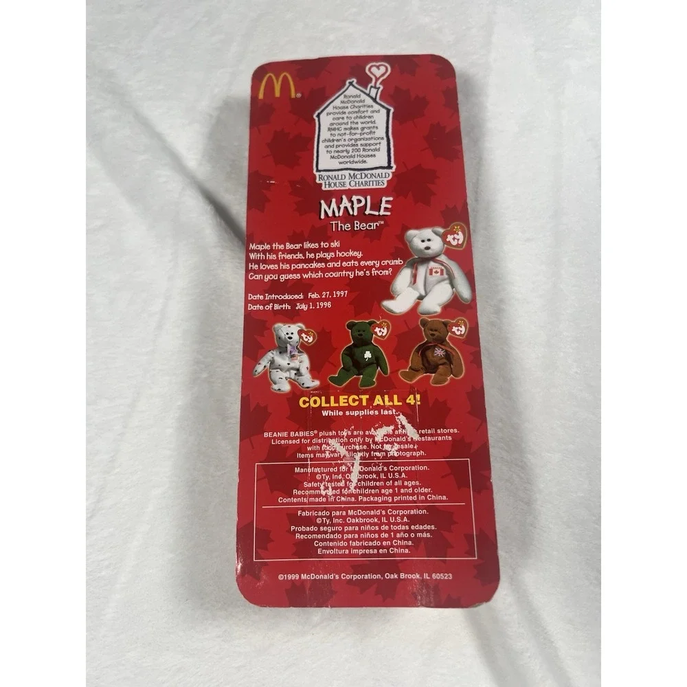 RARE VINTAGE‎ Ty Maple The Bear 1990s in Original Packaging